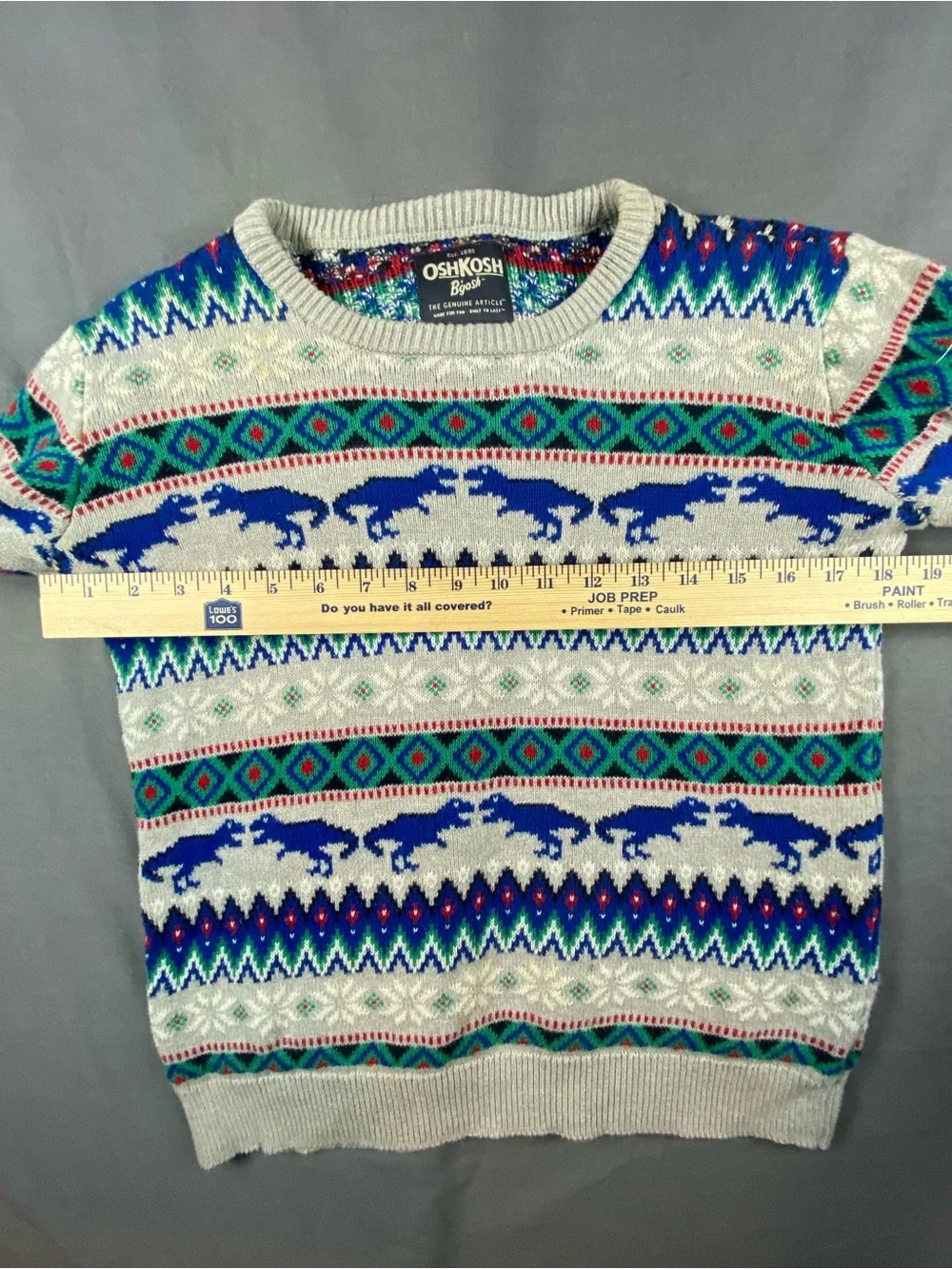 OshKosh B'gosh Cream & Blue Fair Isle Sweater - boys size 14